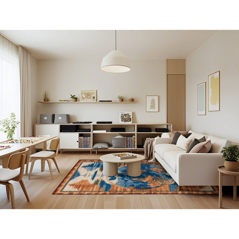Tapis brun lavable à la machine, Rectangle 7 pi x 9 pi
