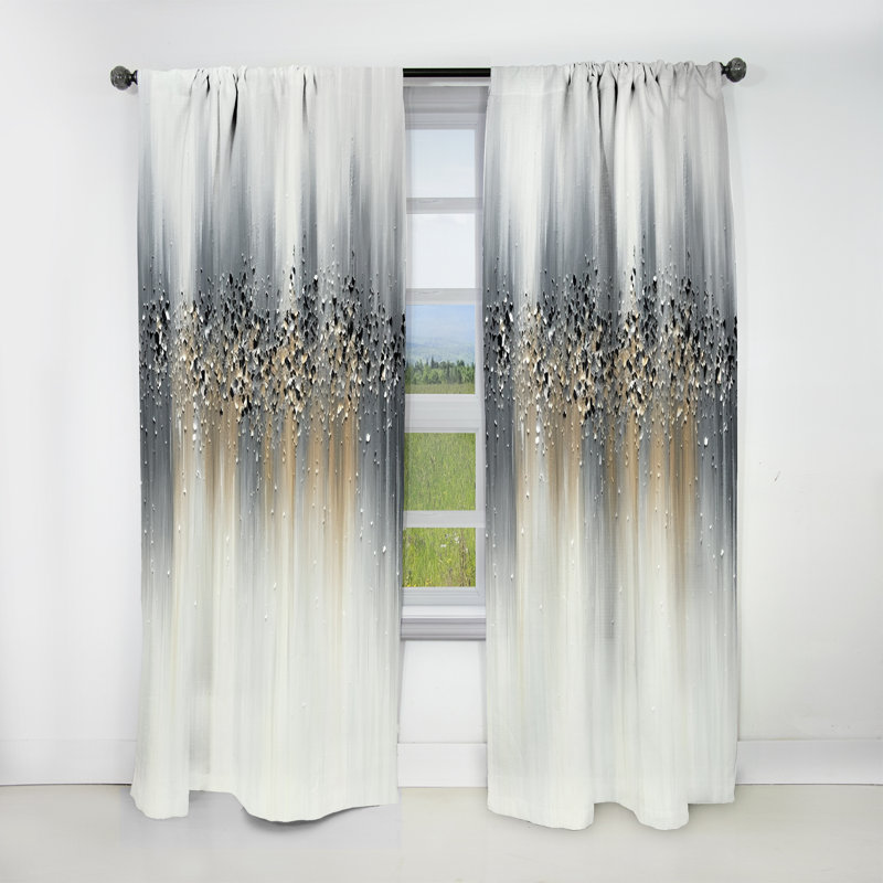 Gentle Gray Serenity - Abstract Blackout Curtain - 1 Panel, 52" W x 108" L