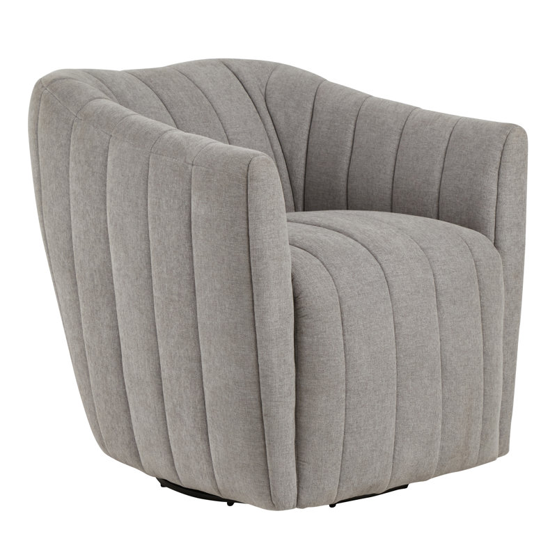 Finley Upholstered Swivel Accent Chair, Taupe
