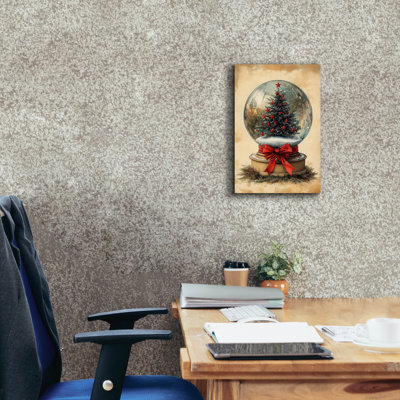 «Snow Globe With Christmas Tree And Stars» par Momart, art mural sur toile