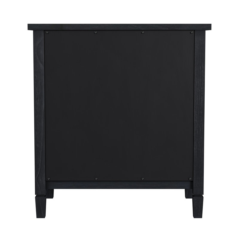 Flagstaff 2 Door Cane Cabinet, Washed Black