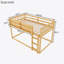 Lit superposé bas simple au-dessus d'un lit simple, lit superposé au sol avec échelle, fabrication en bois massif pour enfants et adolescents, finition naturelle, conception peu encombrante-875964904