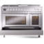 ILVE Professional Plus II 48 cuisinière à double combustible, 5 brûleurs scellés, plaque chauffante (acier inoxydable)-98168223-98168235
