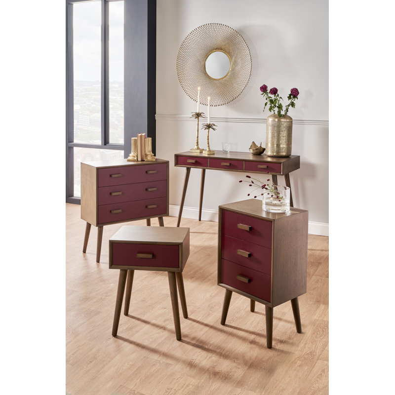 Rulo 66cm W 3 - Drawer Chest of Drawers, Mulberry