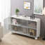 Armoire de rangement en verre 47,25 po du sol au plafond pour la cuisine, le salon et la salle de bain (blanc)