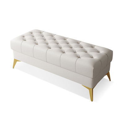 Banc rembourré blanc