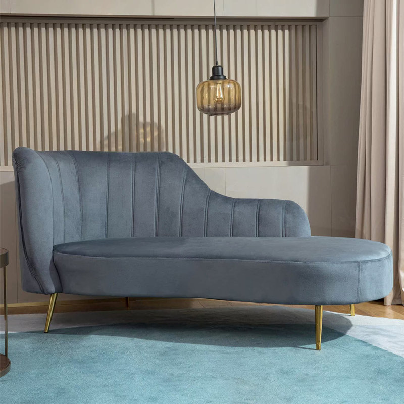 Chaise longue élégante, simple, moderne et créative, Orienté à gauche (vu de face), Gris ardoise