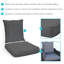 Ensemble de coussins de siège et de dossier 24 po x 24 po - Gris-2076813232