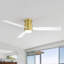 Ventilateurs de plafond de 52 pouces avec lumières, ventilateur de plafond à profil bas avec lumière, ventilateur de plafond encastré avec télécommande, ventilateur de plafond pour chambre à coucher, 6 vitesses, 3 pales réversibles-108808728-108808734