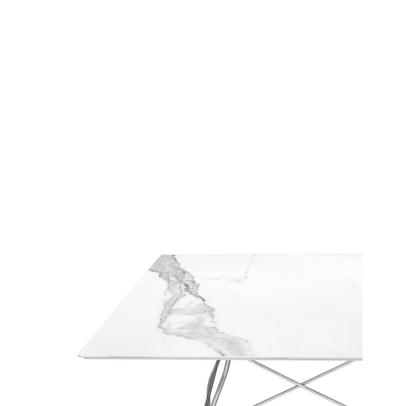 Square Stone Dining Table, White