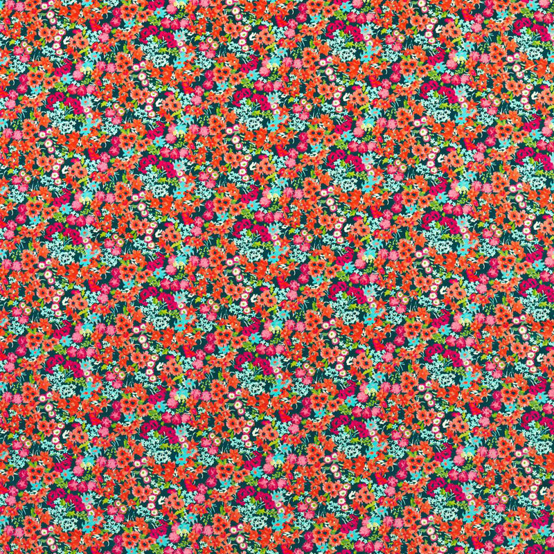 Wildflower Meadow Fabric, Carnelian/Aquamarine/Peridot