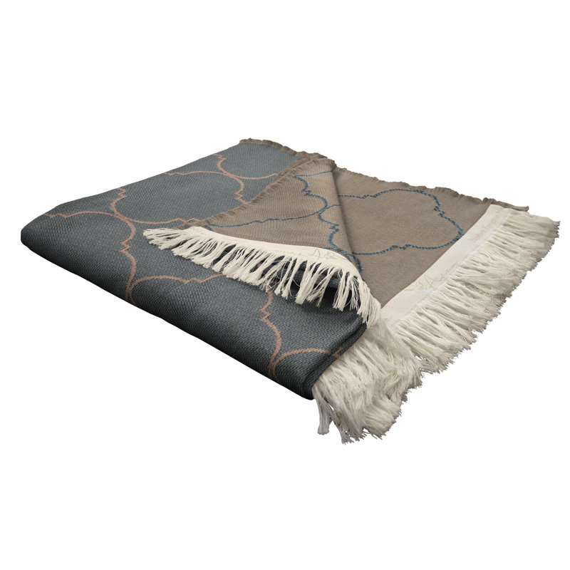 Uppingham Throw Blanket, Olive Green/Light Brown