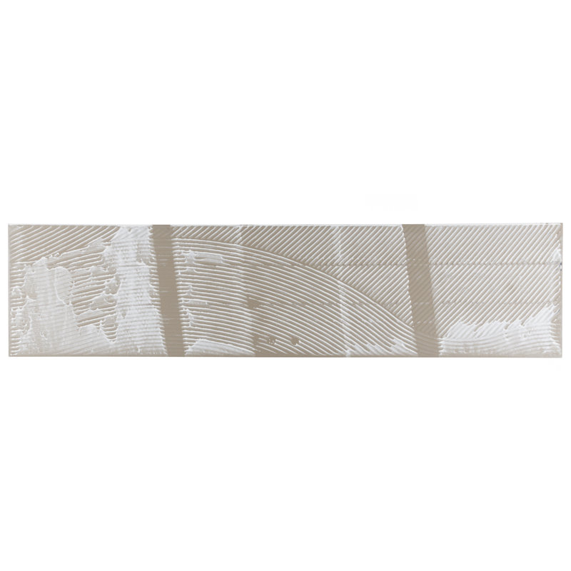 Llama 9" x 36" Porcelain Wood Look Wall and Floor Tile, White