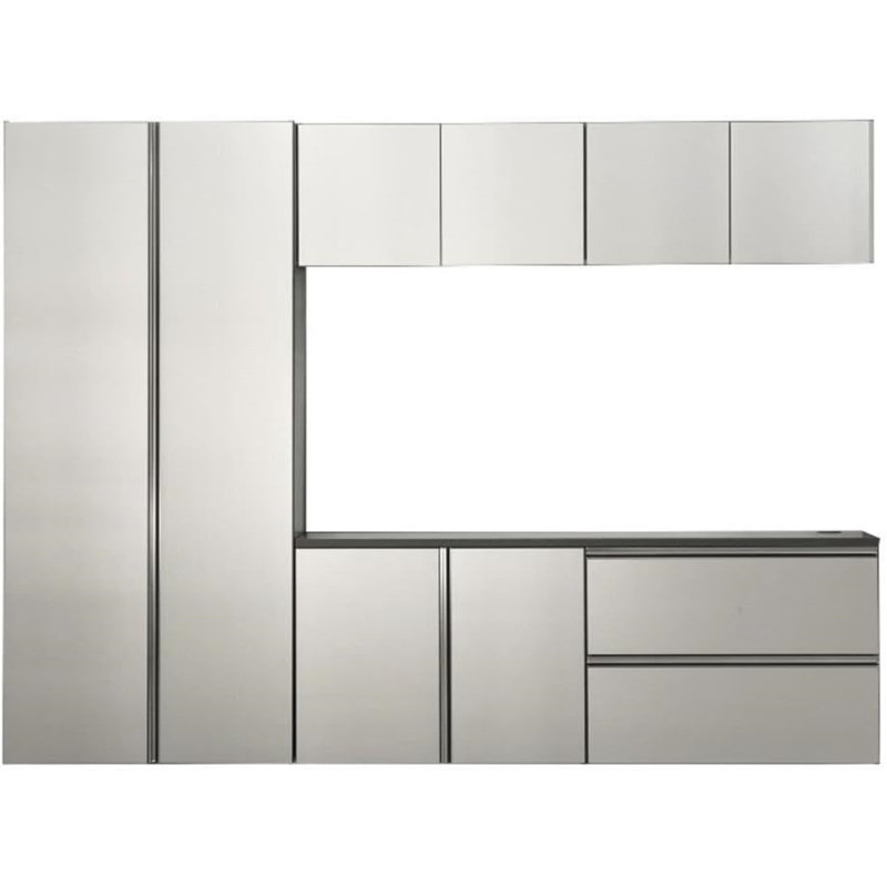  96 in. W x 72 in. H x 20 in. D Metallic Grey Cabinet Set B (6-Piece)