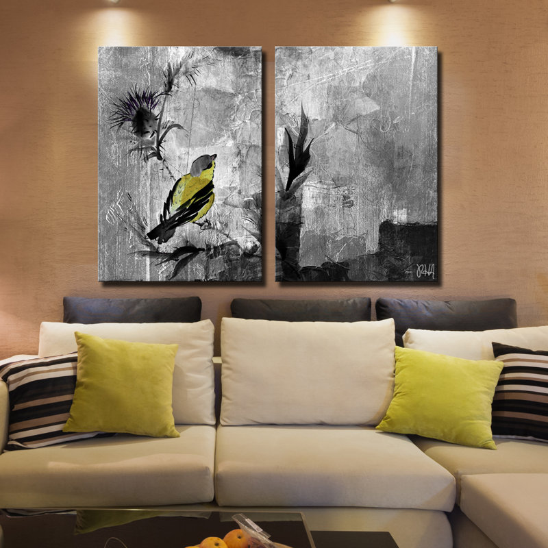 « painted pétales xvi »-2 pièces, ensemble de 2 impressions sur toiles tendues, H 30 po x l 40 po x P 1,5 po