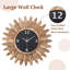 Horloge murale 14 po en bois rustique Boho Sunburst