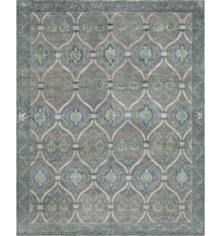 Savannah Hand Woven Silk and Wool Oriental Area Rug, Rectangle 3' x 5'