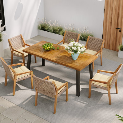 Ensemble repas de patio en bois d'acacia Mariner