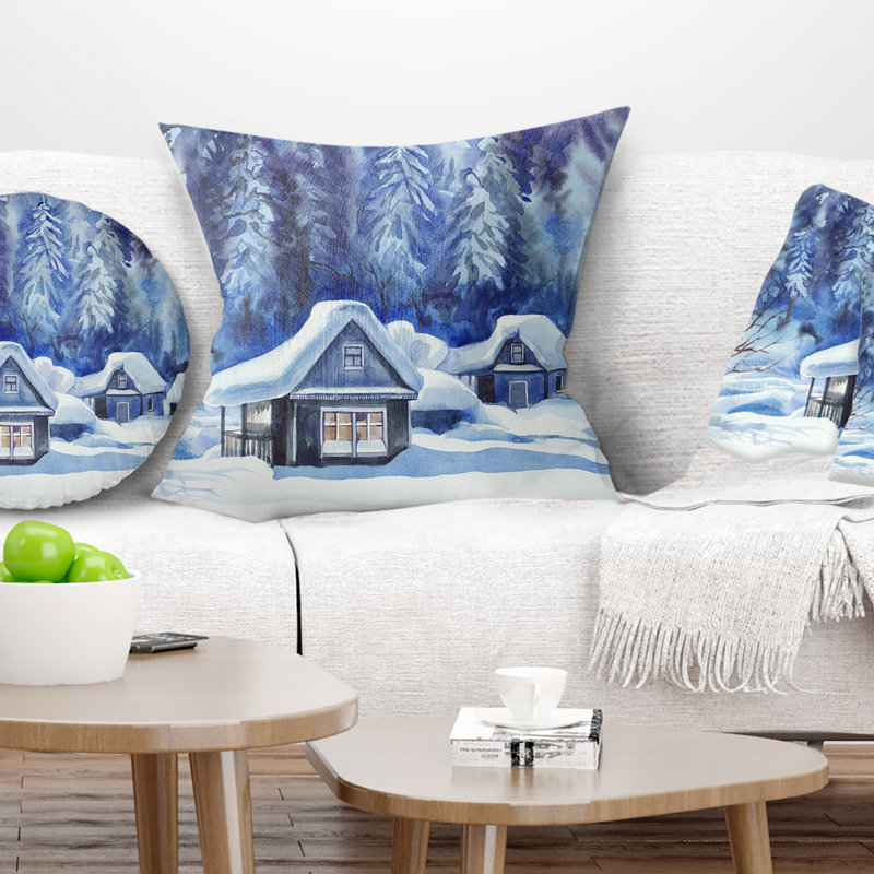 Coussin d'hiver imprimé Schafer, 16 po x 1 po, Coussin décoratif