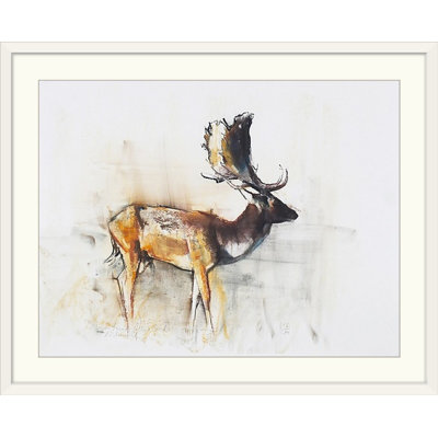 «Yusef Magnifique Fallow Buck, 2006 (Charcoal)» par Mark Adlington, impression