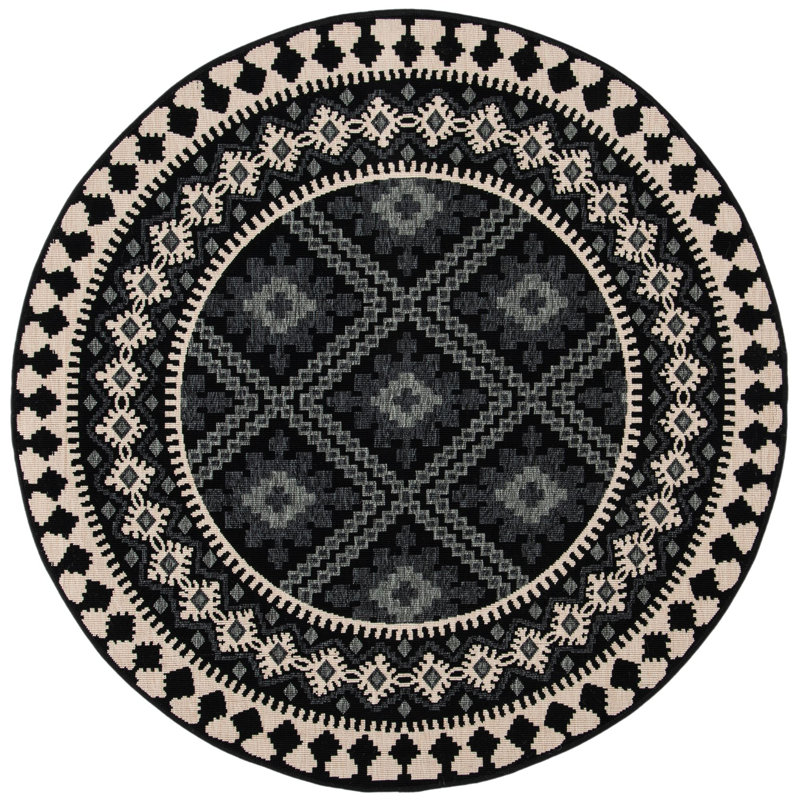 Tillis Southwestern Indoor/Outdoor Area Rug, Round 4'