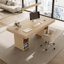 Table de salle à manger 63 "/ 71" rectangulaire avec rangement, grande table de cuisine en bois pour 6 personnes, chêne-1258805726