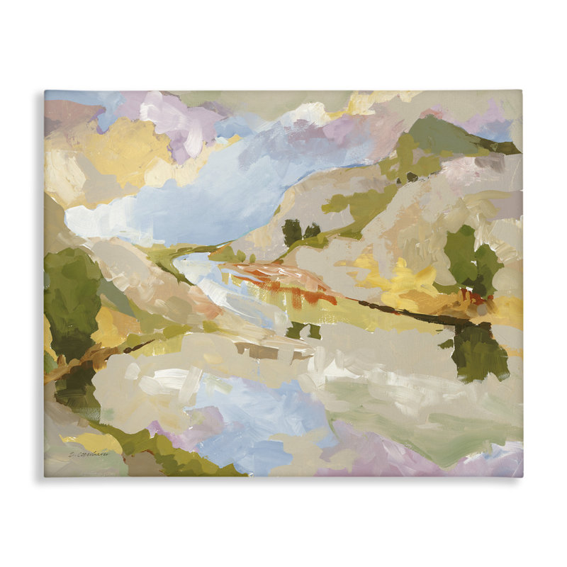 «Abstract Mountain Reflection», peinture sur toile par Trevor Copenhaver, H 36 po x l 48 po x P 1,5 po