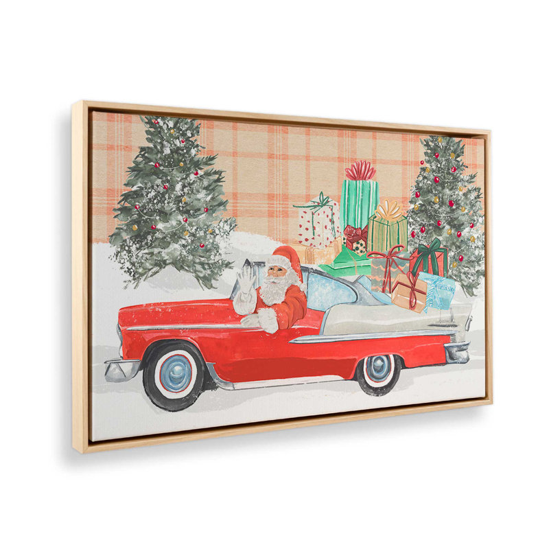 Imprimé convertible du père Noël, H 8,75 po x l 12,75 po x P 1,75 po, Encadrement brun