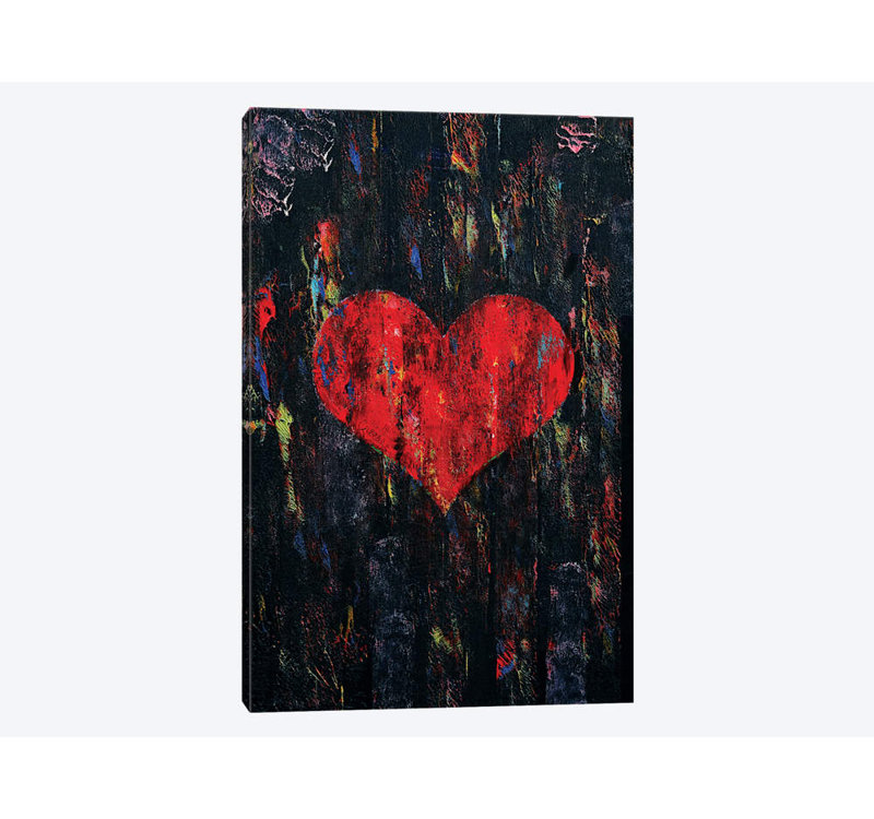 « red cœur », reproduction sur toile, H 12 po x l 8 po x P 0,75 po