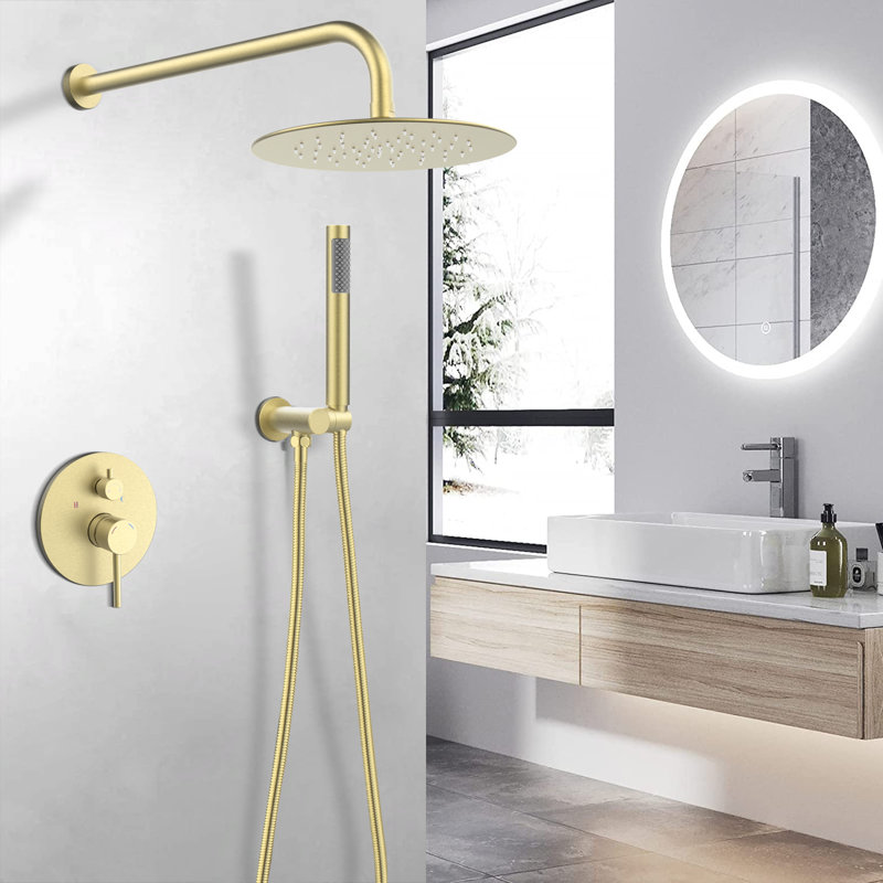 All-In-One Kit with Rough in-Valve, Brushed Gold