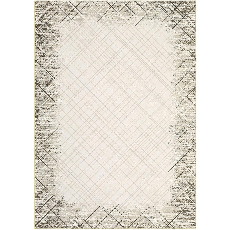 Washable Area Rug 5x7,Non Slip Low Pile Pearl Velvet Abstract Carpet, Modern Rug for Living Room Bedroom, Rectangle 5' x 7'