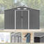 10x8 Ft Metal Shed With Lockable Access, Grey For Garden Area Foundation Backyard