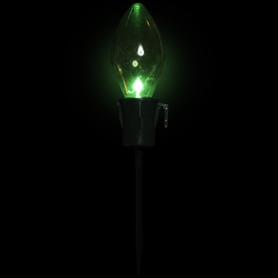 Set Of 4 Lighted Multi-Colour Jumbo C7 Bulb Christmas Pathway Marker Lawn Stakes