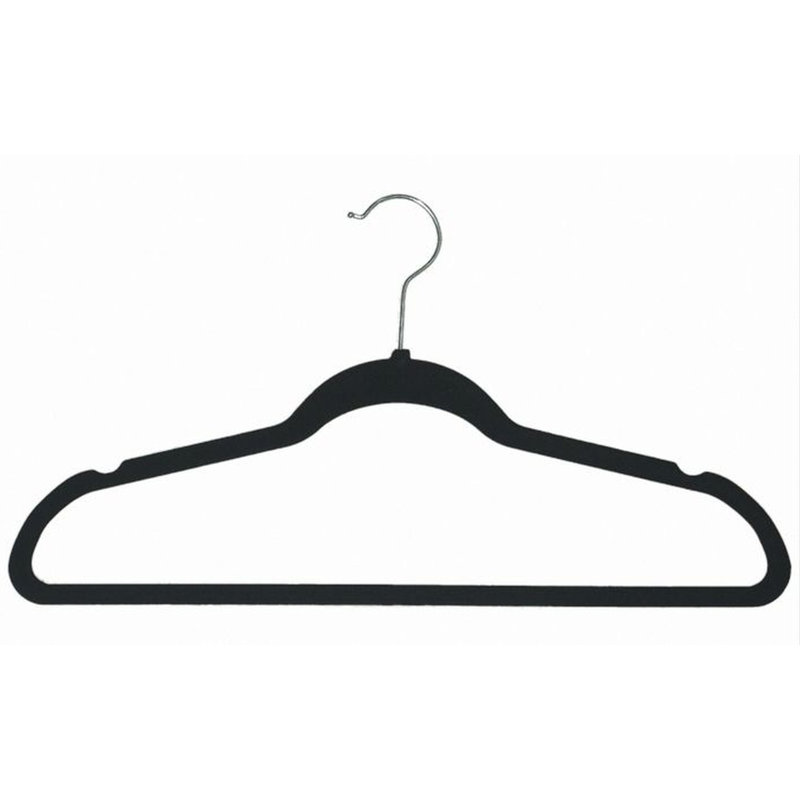 Cintre anti-dérapant velours Deandre, Noir