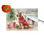 Grande planche à découper en verre Irish Terrier Cozy Christmas