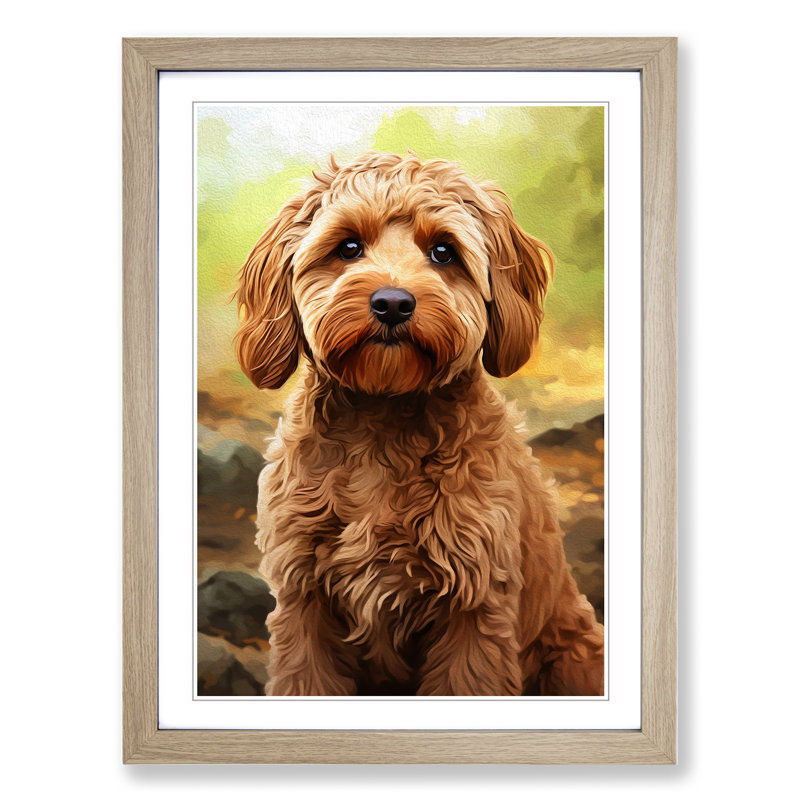 Single Picture Frame Print on Wood, 46cm H x 34cm W, Oak Framed