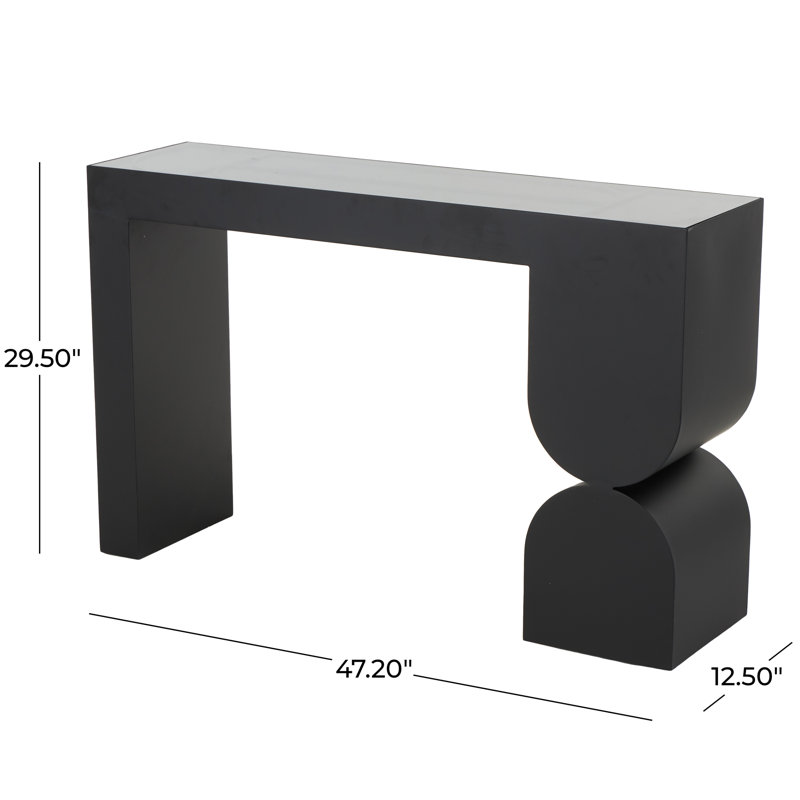 Cole And Grey Metal Geometric Console Table With Stacked Arched Table Leg
