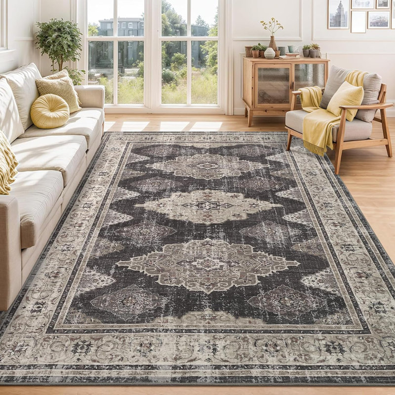 Tapis d'intérieur rétro 5 x 7 po, Rectangle 5 pi x 7 pi