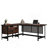 L-Shaped Desk, Brown Finish