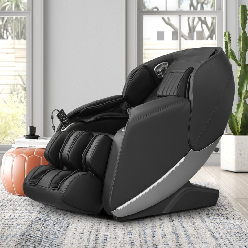 Fauteuil de massage chauffant inclinable en similicuir à largeur réglable et chauffant