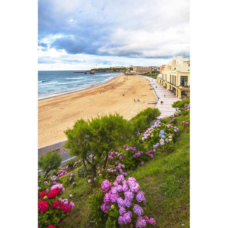 View To The Beach. Biarritz, France. by Peeterv - No Frame Art Prints on Canvas, 91cm H x 61cm W