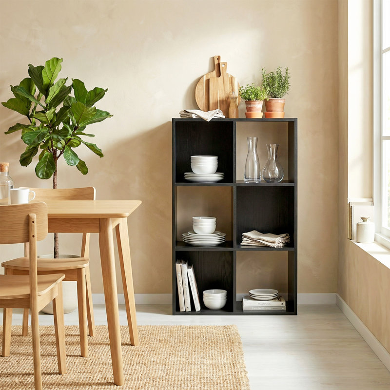 Iulfrith 93cm H x 60cm W Cube Bookcase, Black