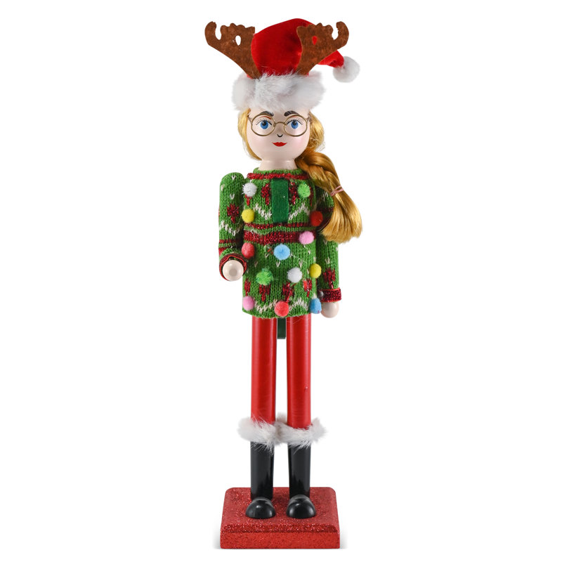 Ugly Sweater and Reindeer Hat Nutcracker