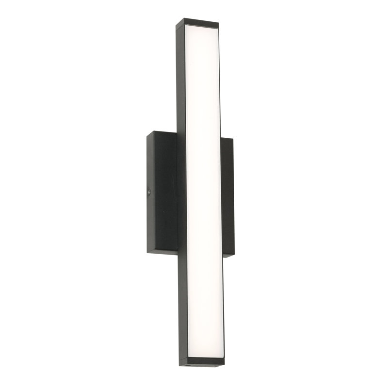Plafonnier encastré d'extérieur à DEL Harolson, Noir, H 18 po x l 4,5 po x P 2,5 po