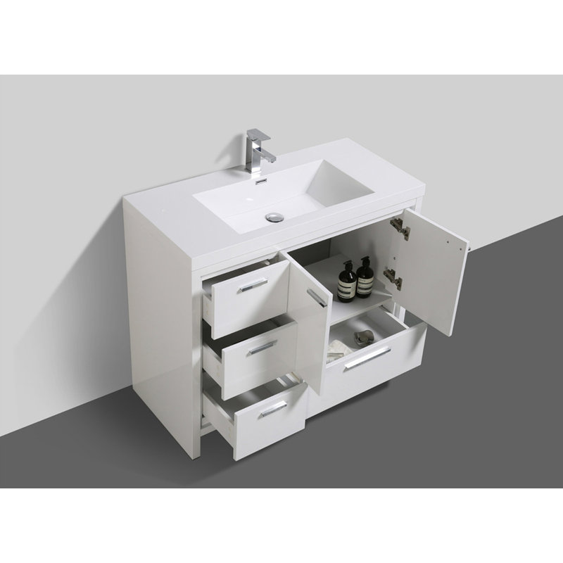 Ensemble de meuble-lavabo simple 42 po Lefebvre, Blanc brillant
