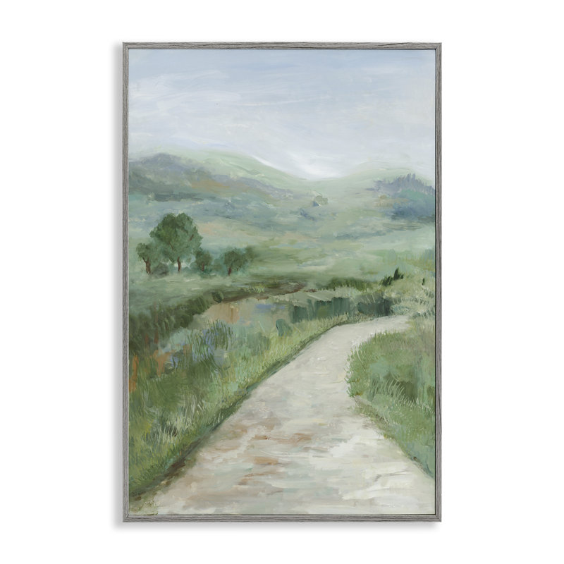  «Curving Path», art de la giclée encadrée par Jacob Q, Estampe numérique Farmhouse, H 24 po x l 16 po