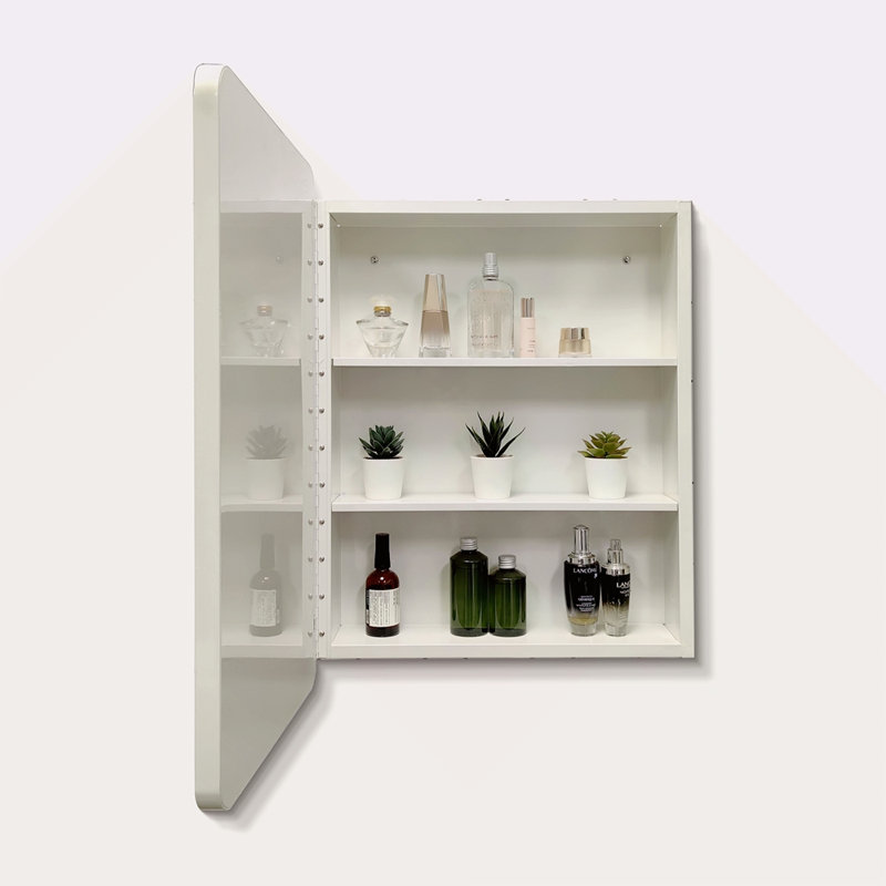 Armoire à pharmacie murale ou en métal avec miroir, Blanc, H 32,1 po x l 24,1 po x P 5 po
