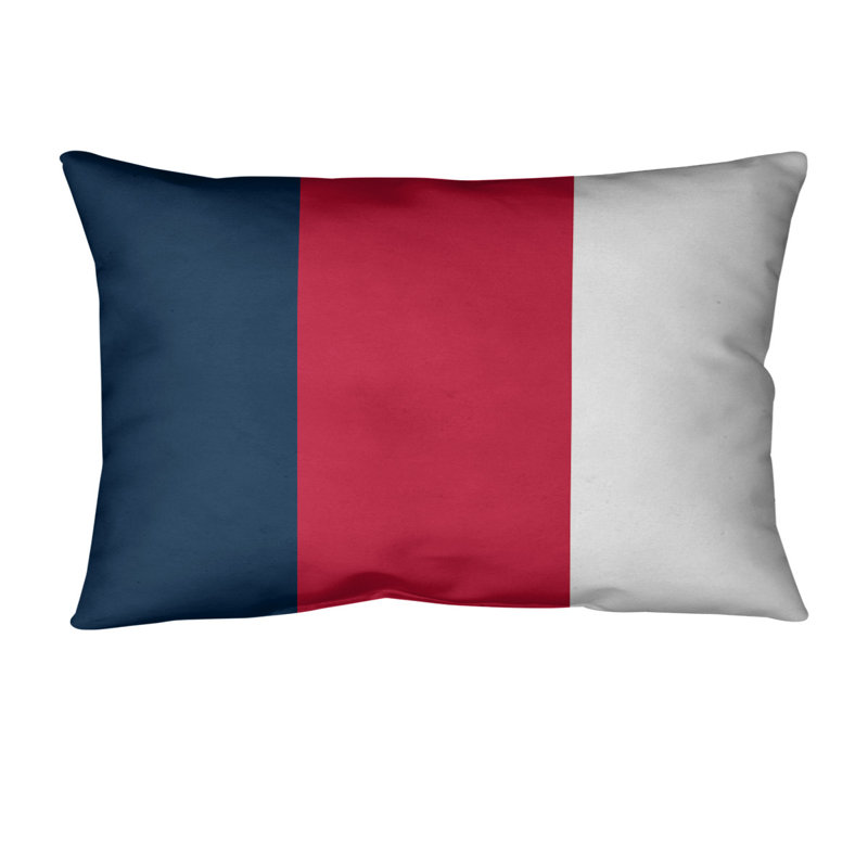 Housse de coussin lombaire Atlanta, New England, Rouge / Bleu / Gris