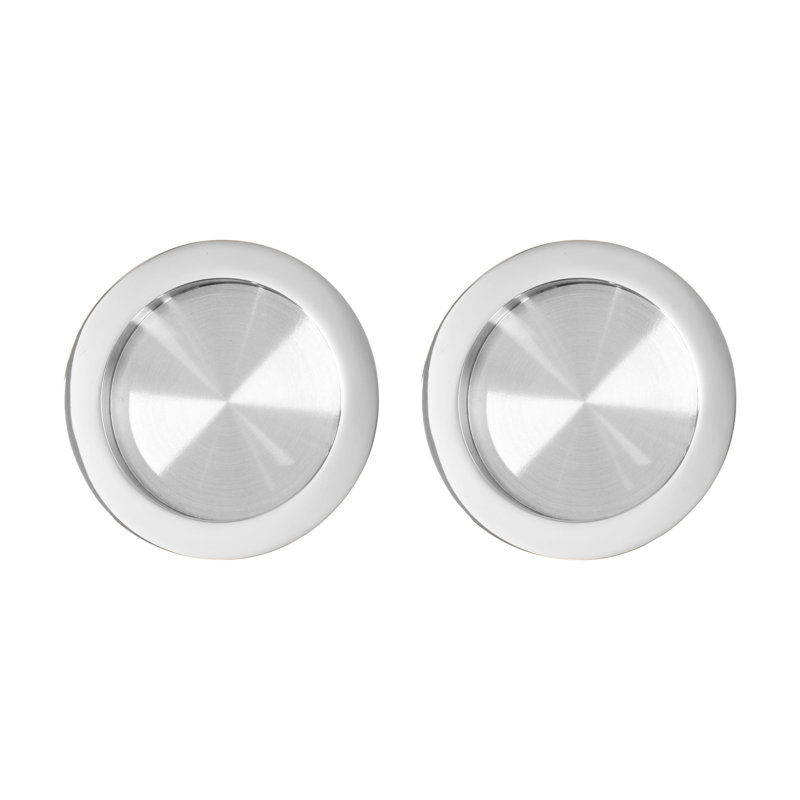 Quincaillerie de porte avec passe-tringle - Passage avec poignée, Acier inoxydable poli