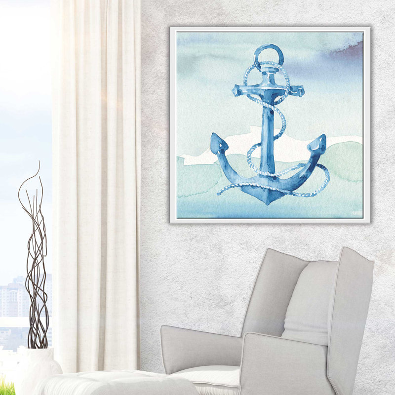 Sea Life II - reproduction sur toile, H 31,5 po x l 31,5 po x P 2 po, Cadre flottant blanc